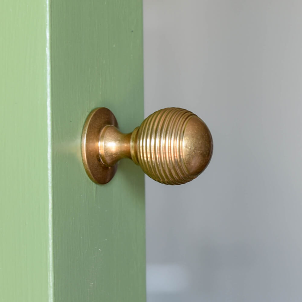 Antique Brass Beehive Cabinet Knob in a choice of two sizes