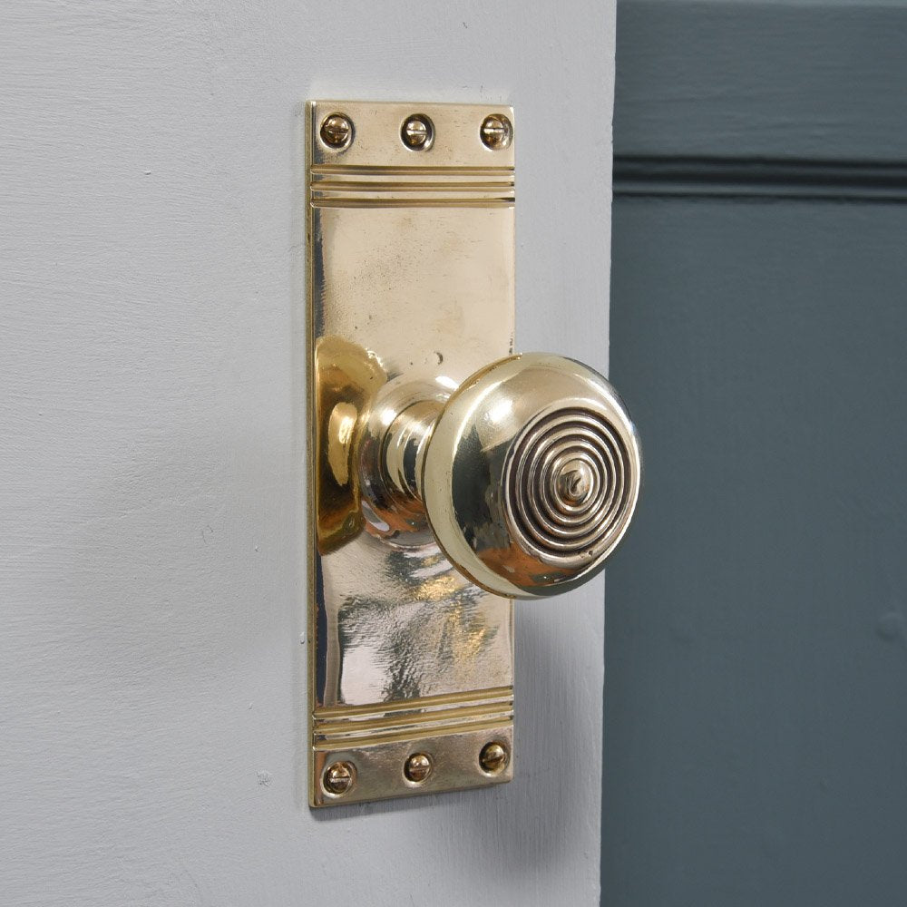 1930s Oval Brass Antique Door Knobs