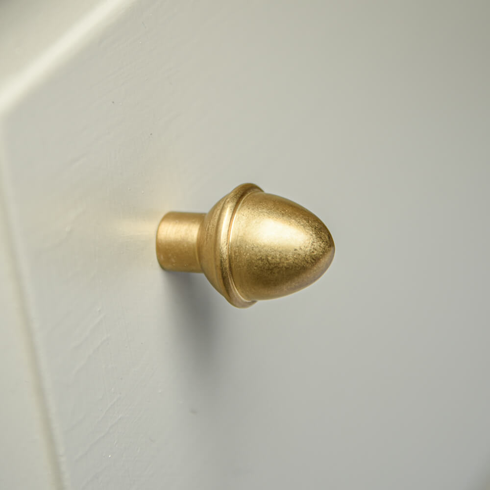 Aged Brass Acorn Cabinet Knob