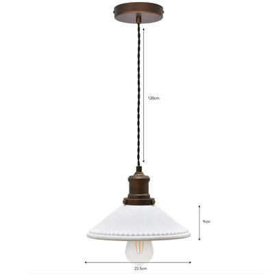 Beaulieu-Ceramic-Fluted-Cone-Pendant-Light-showing-dimensions