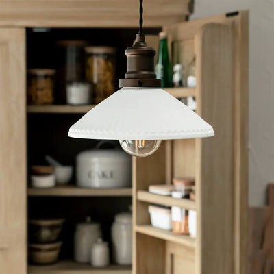 Beaulieu-Ceramic-Fluted-Cone-Pendant-Light-In-A-kitchen