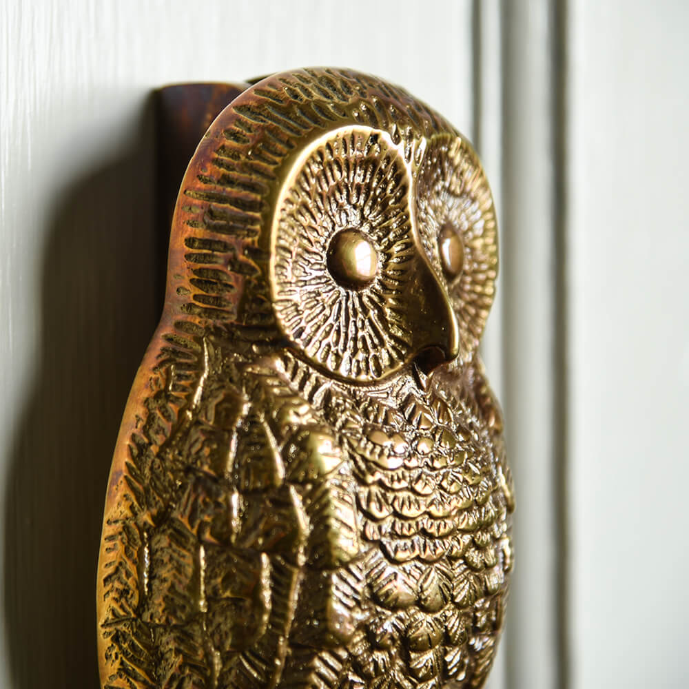 Antique Brass Owl Door Knocker