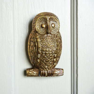 Antique Brass Owl Door Knocker