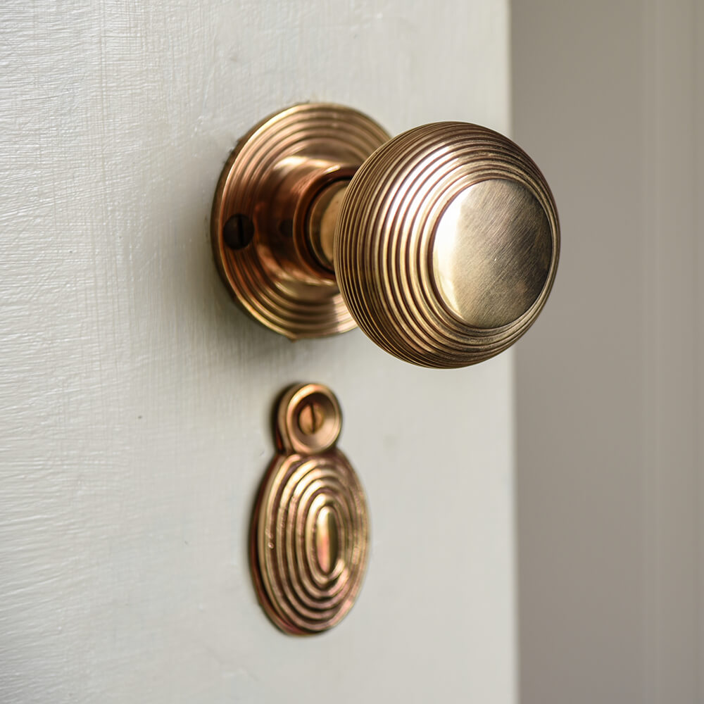 Polished Bronze Beehive Door Knobs