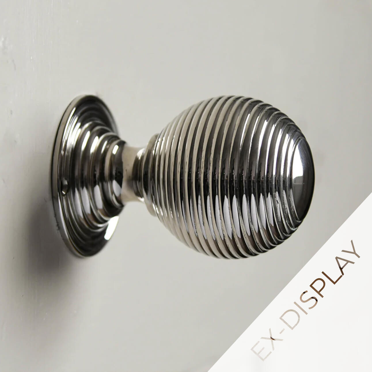 Ex Display - Polished Nickel Beehive Door Knobs - Large