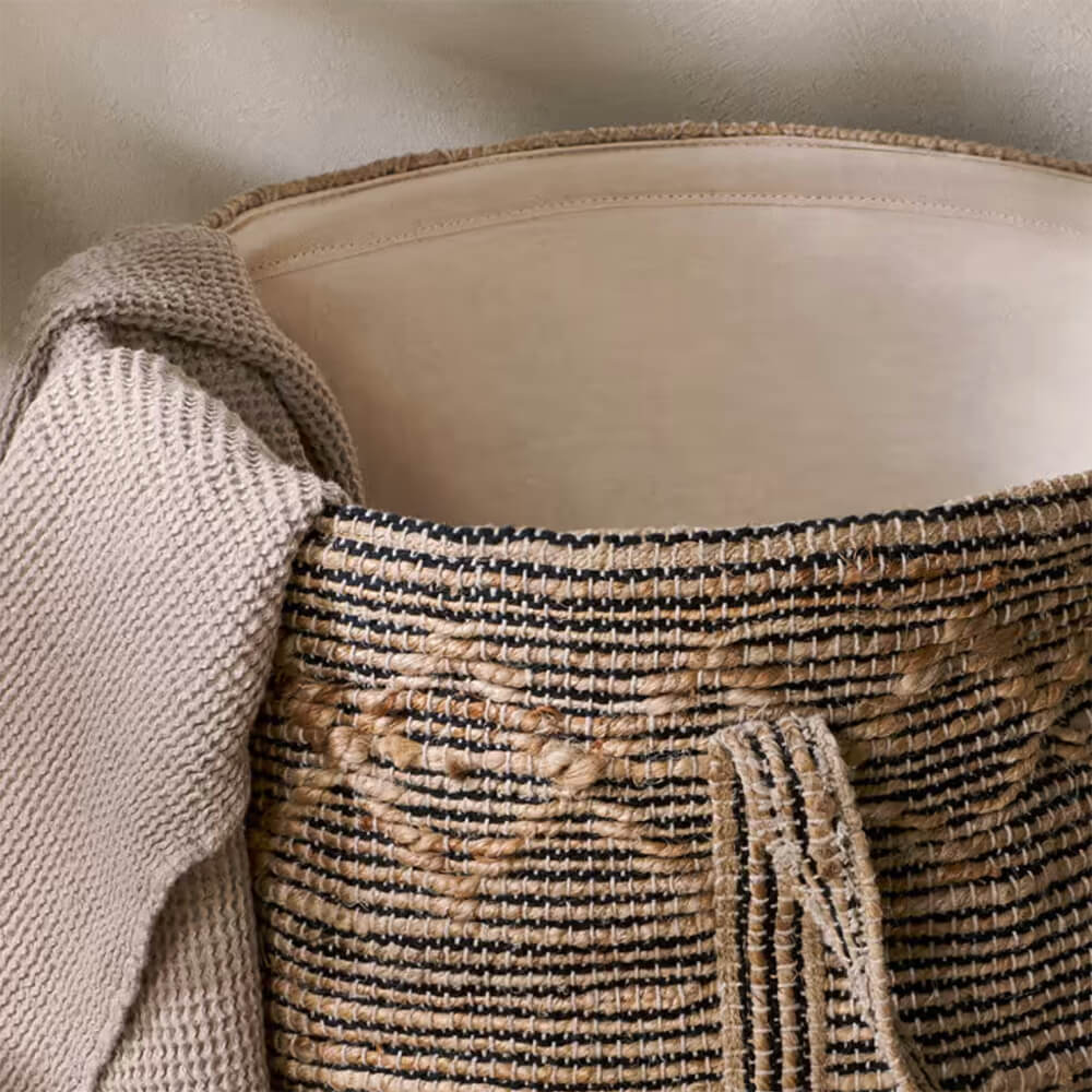 Jute & Cotton Padla Laundry Basket