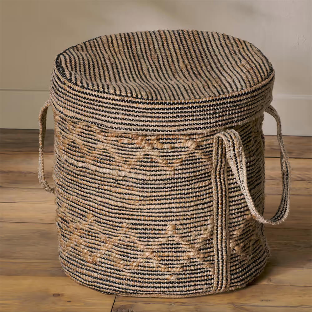 Jute & Cotton Padla Laundry Basket