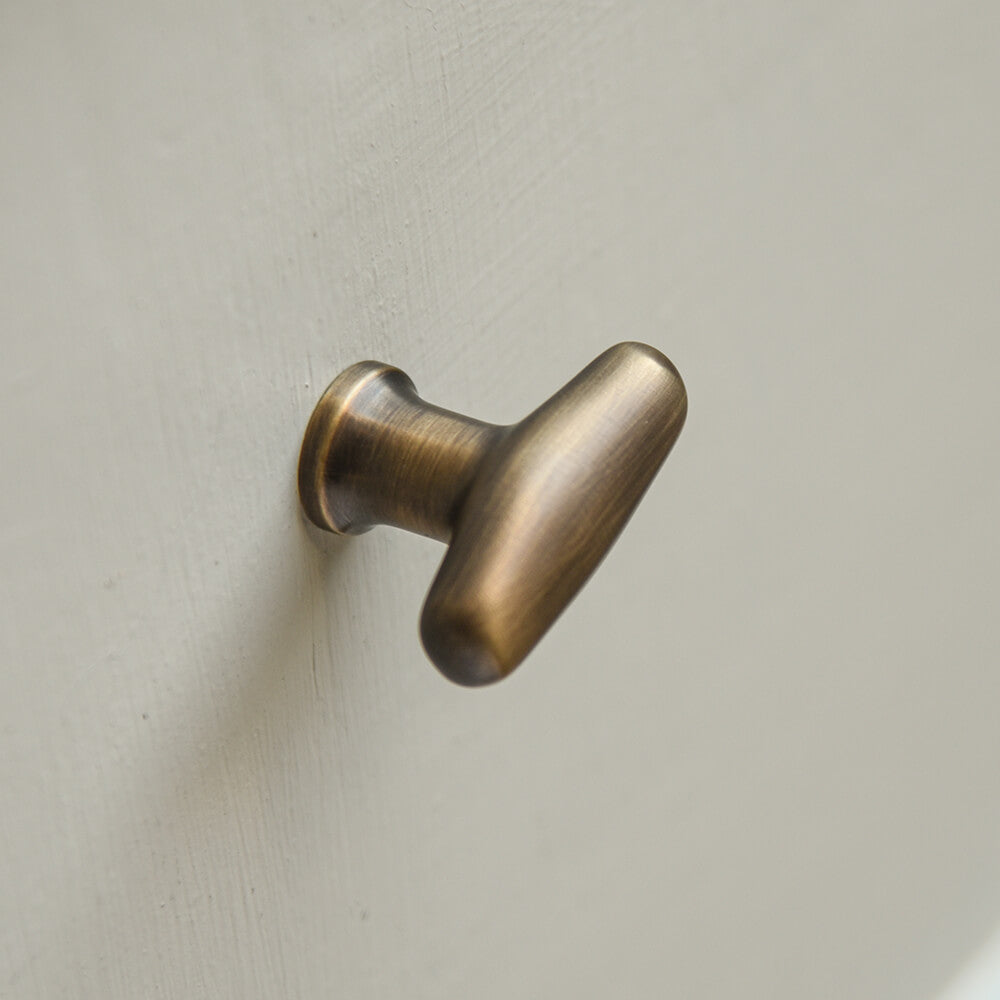 Brass smooth edged cupboard knob