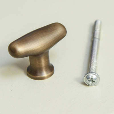 Light Antique Brass Elegance Cabinet Knob with screw fitting