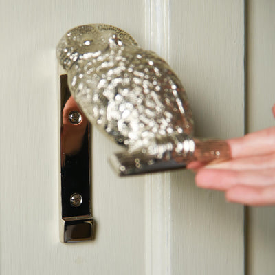 Polished Nickel Owl Door Knocker