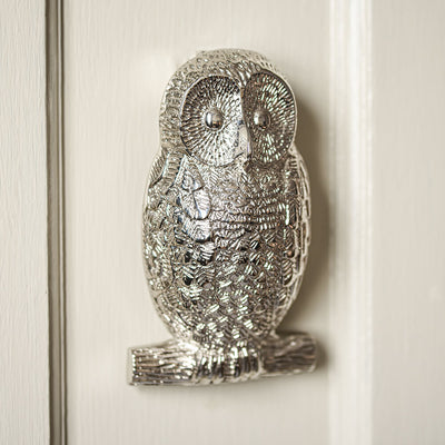 Polished Nickel Owl Door Knocker