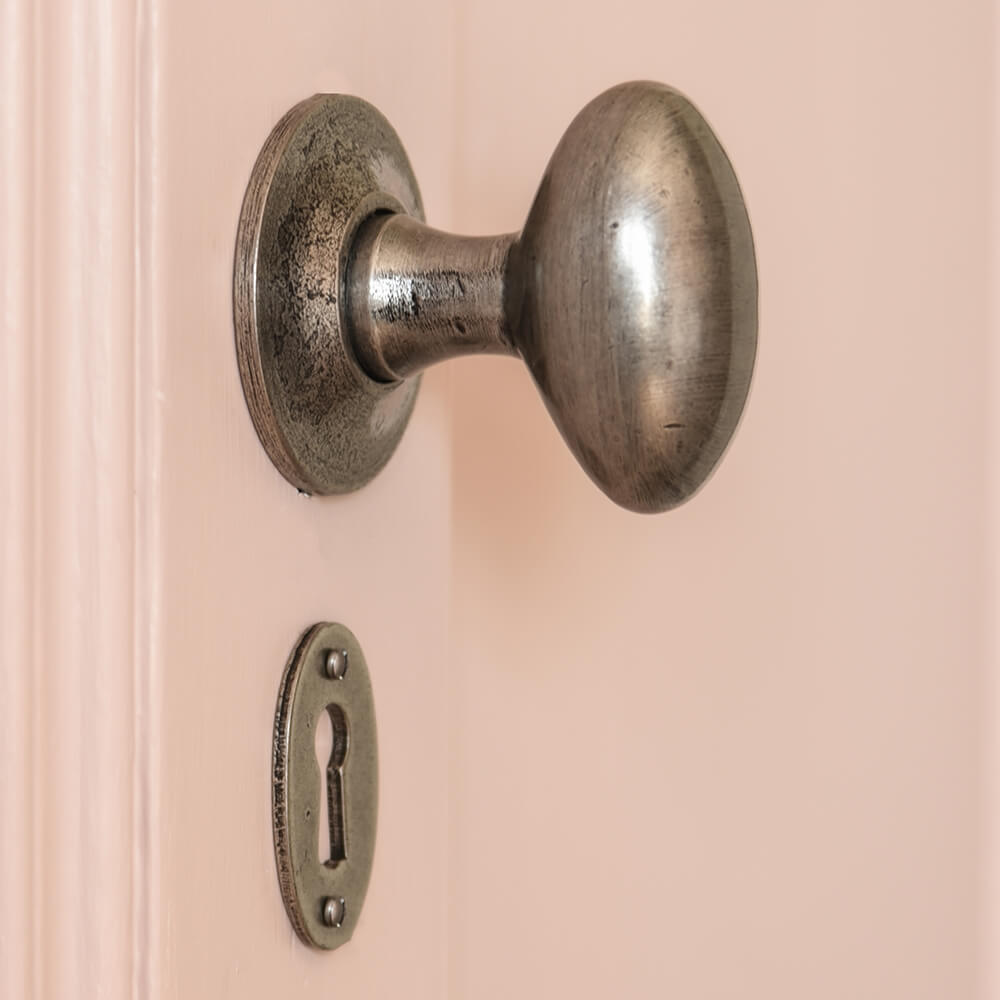 Pewter door handles - Oval door knobs - Rim door knobs