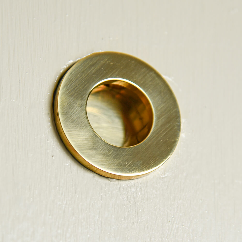 Polished Brass Round Finger Edge Pull