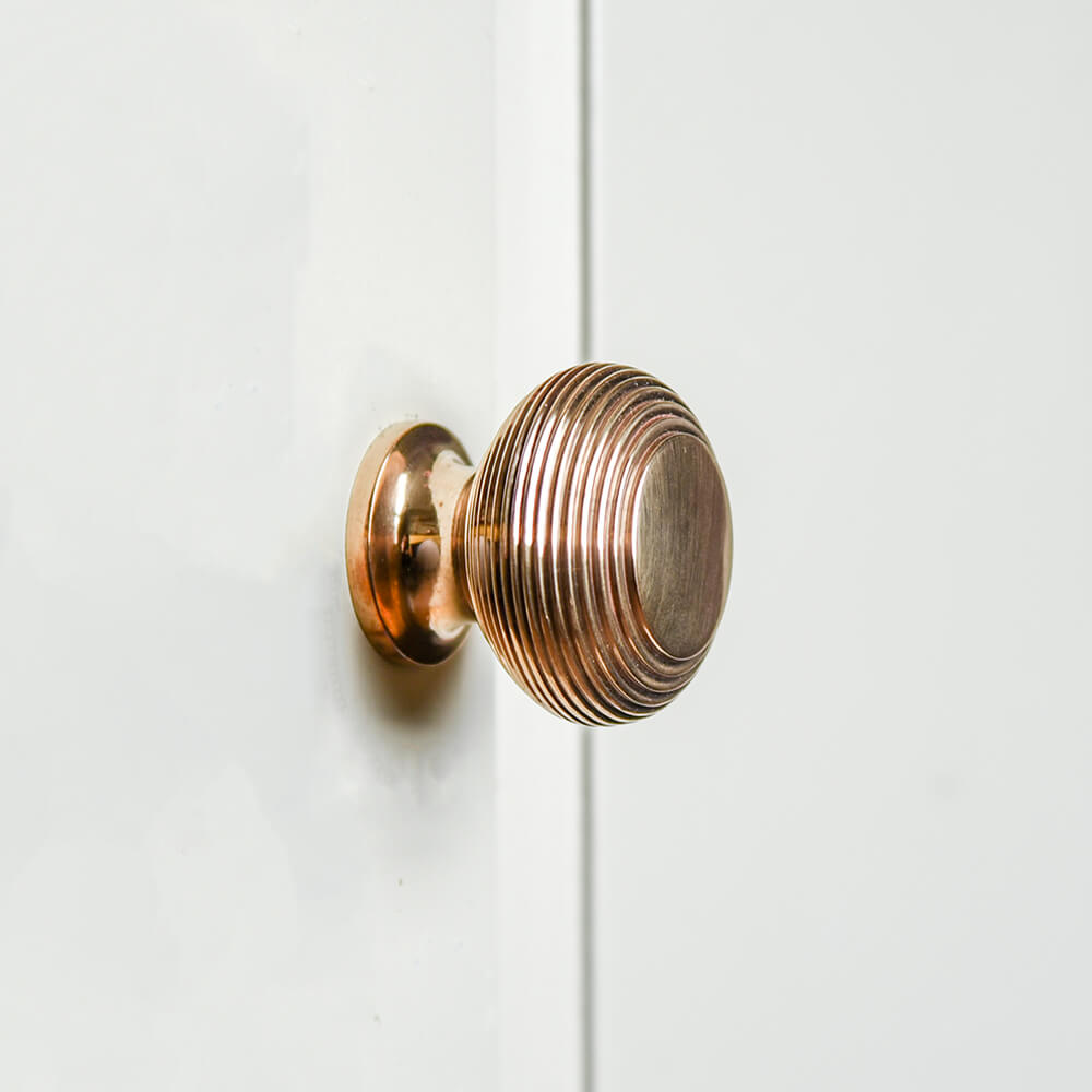 Polished Bronze Beehive Cabinet Knobs