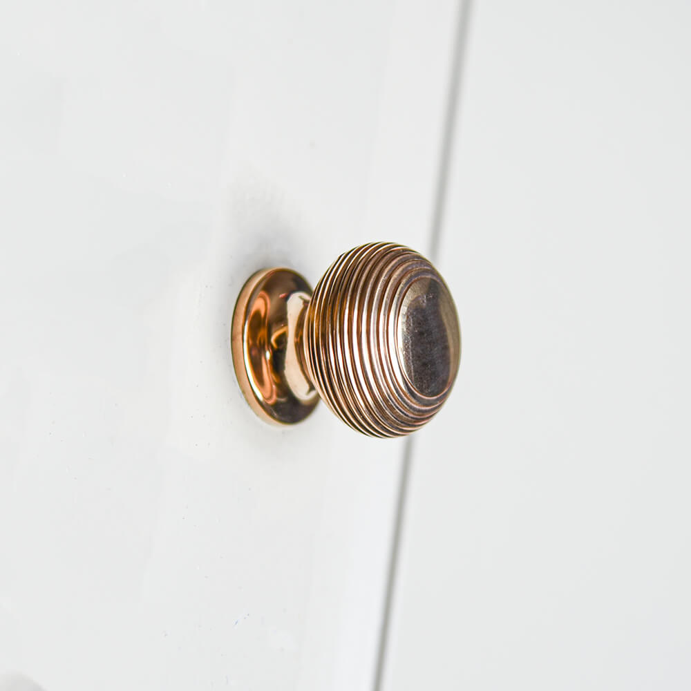 Polished Bronze Beehive Cabinet Knobs