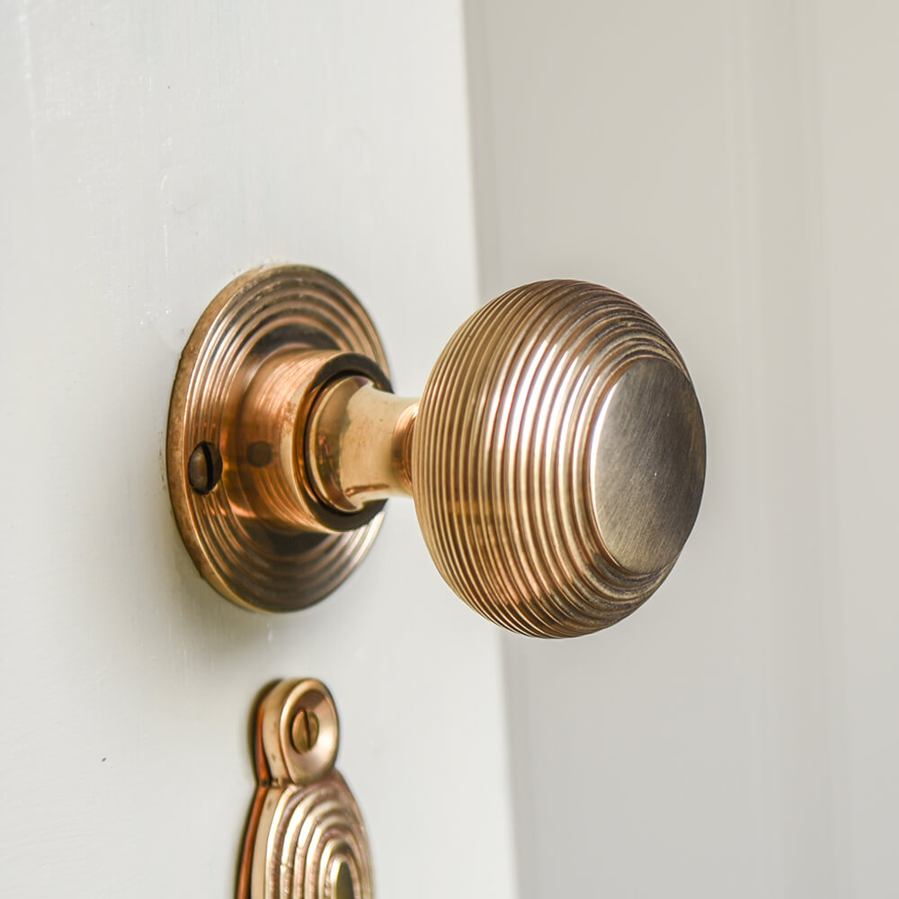 Polished Bronze Beehive Door Knobs