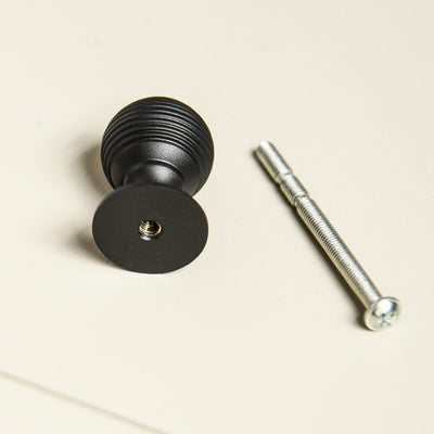 Zero Black Reeded Beehive Cabinet Knob