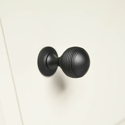 Zero Black Reeded Beehive Cabinet Knob