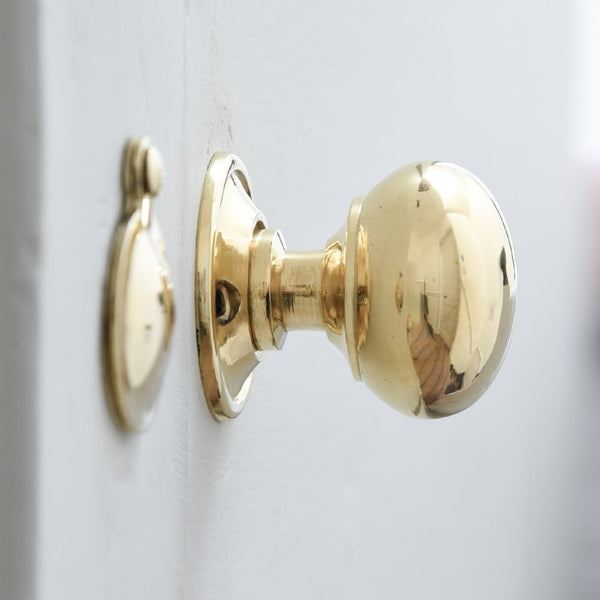 Unlacquered Brass Cottage Door Knobs