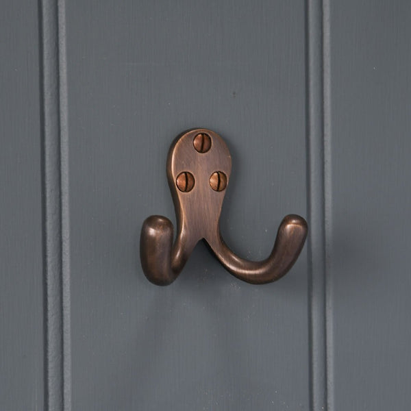 Large Triple Hat & Coat Hook - Polished Brass