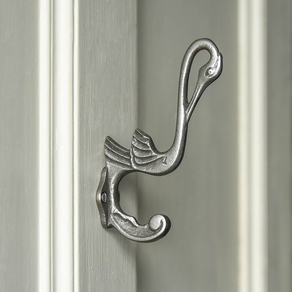 Silver & Ceramic Knob Coat Hooks Chrome Plated Iron Hooks With